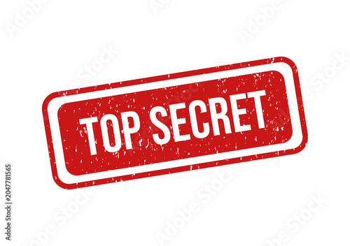 Top secret red vintage style rubber stamp