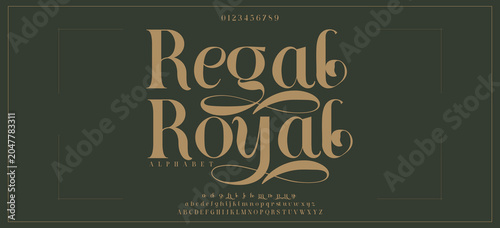 Bilde på lerret Regal Royal Elegant luxury abstract wedding fashion logo font alphabet