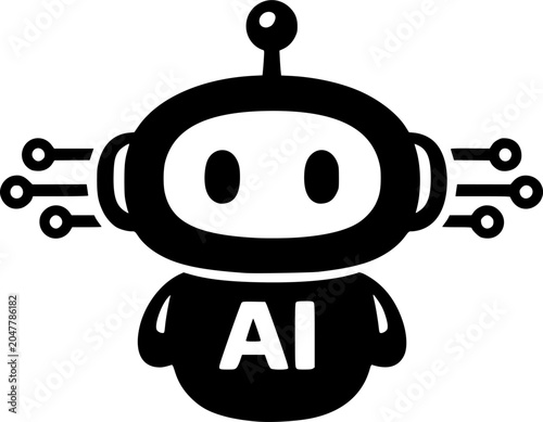 AI Robot Digital Circuit Technology Icon Vector