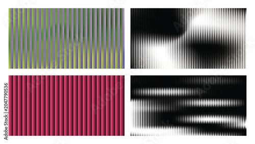 Fotografie Abstract Vertical Stripe Optical Illusion Background Collection with Gradient Bl