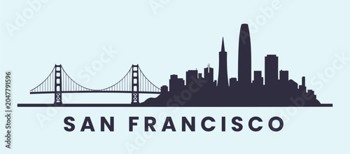 San Francisco skyline vector art silhouette