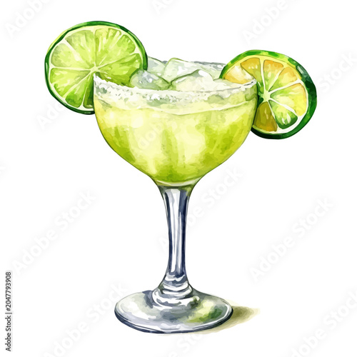 Foto watercolor of Frozen Margarita vector isolated on a white background