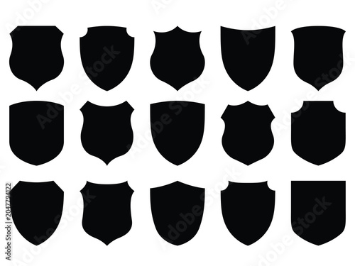 shield badge silhouettes collection vector