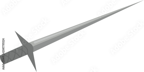 Schilderij op canvas Medieval rapier sword with thin blade isolated on transparent background