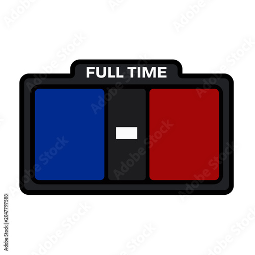 Digital Sports Scoreboard Showing Full Time Result.