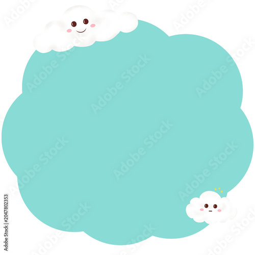 Mint Green Cloud Memo Pad Cute Cute Note Paper Template Illustration