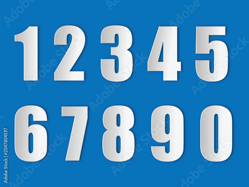 bold numbers typography vector