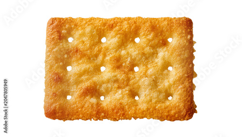 Bild auf Leinwand Golden baked cracker with crispy texture, isolated on transparent background