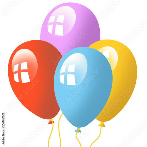 balloons clipart illustration for small children’s games	
and birthday parties.