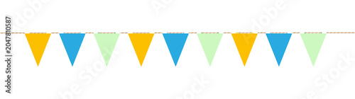 Colorful bunting flag decoration with festive triangle pennants