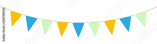 Colorful carnival garland with party flags festive pennant decoration