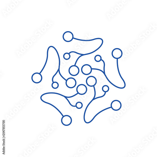 Neuron logo design template flat vector