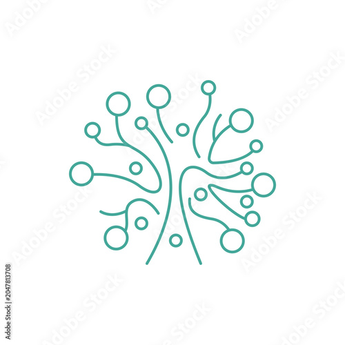 Neuron logo design template flat vector