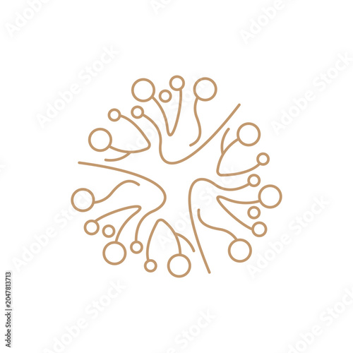 Neuron logo design template flat vector