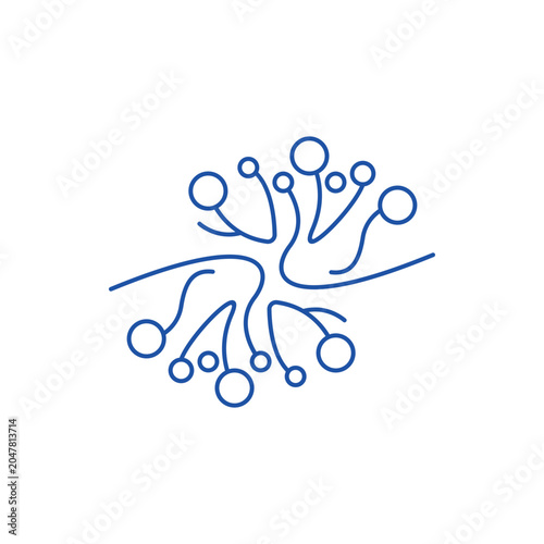 Neuron logo design template flat vector