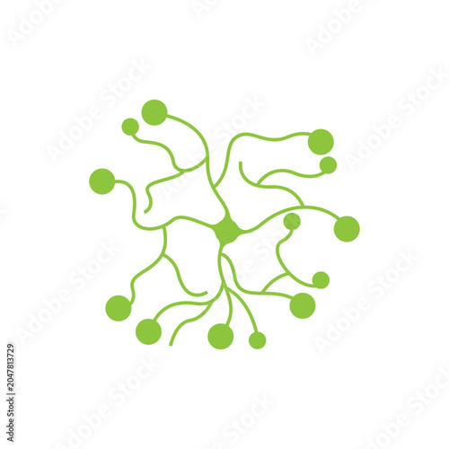Neuron logo design template flat vector