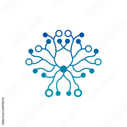 Neuron logo design template flat vector