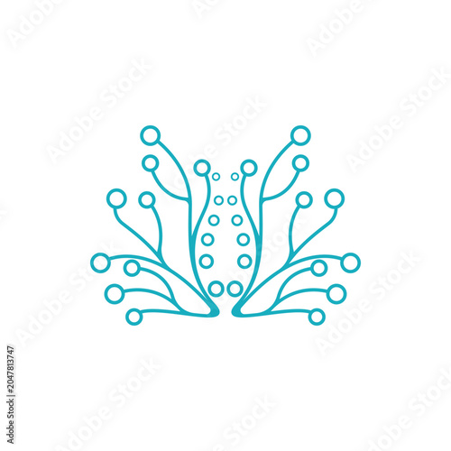 Neuron logo design template flat vector