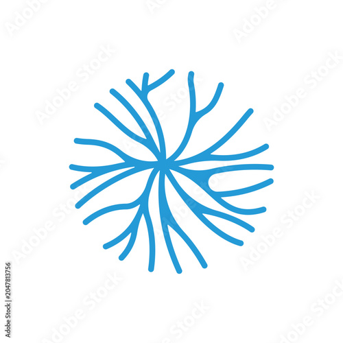 Neuron logo design template flat vector