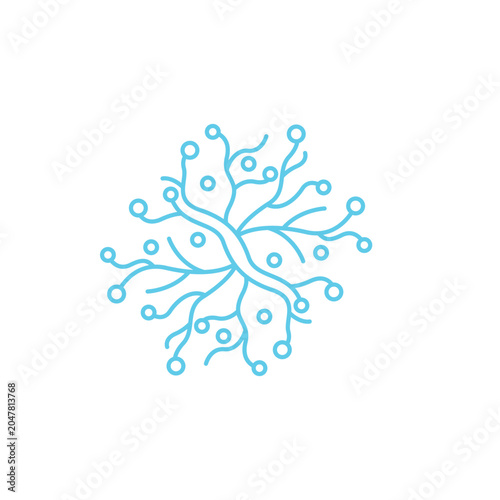 Neuron logo design template flat vector