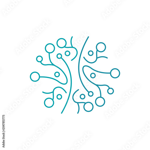 Neuron logo design template flat vector