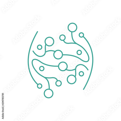 Neuron logo design template flat vector