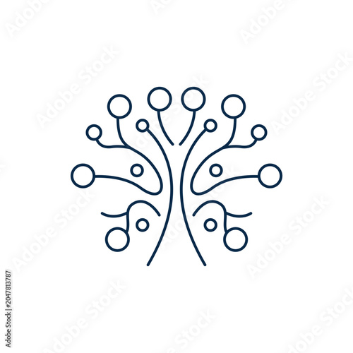 Neuron logo design template flat vector