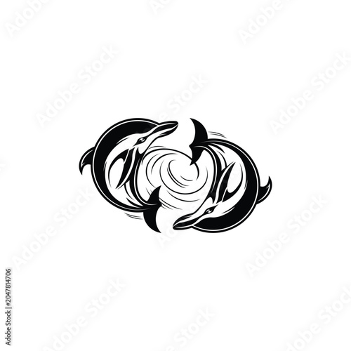 Jumping dolphinp logo design