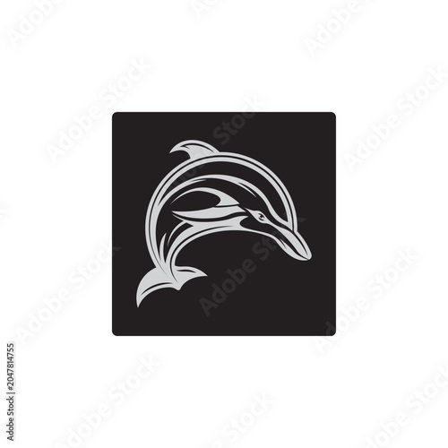 Jumping dolphinp logo design