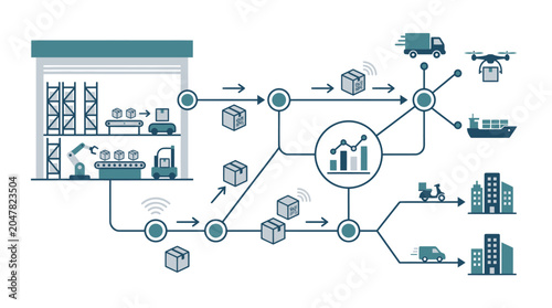 Advanced Global Supply Chain and Logistics Network with Smart Technology, Automation, and Integrated Delivery Solutions for Modern Business Operations