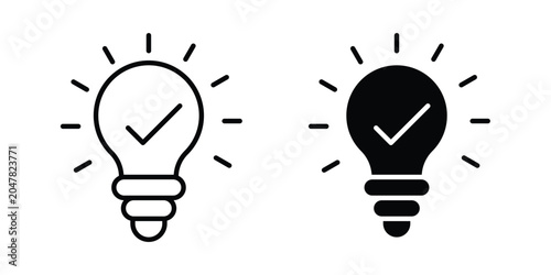 Schilderij op canvas Idea icon logo illustration. Black and white pictogram