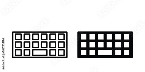Schilderij op canvas Keyboard icon logo illustration. Black and white pictogram