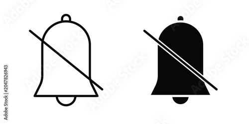 Bild auf Leinwand Notification off icon logo illustration