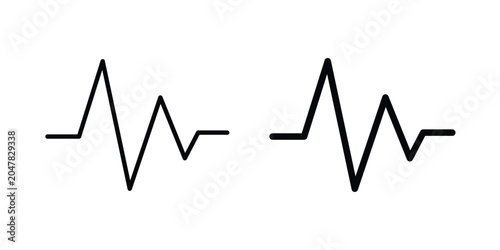 Принти на полотні Pulse icon logo illustration. Black and white pictogram