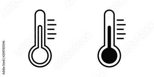 Fotografía Temperature icon logo illustration. Black and white pictogram