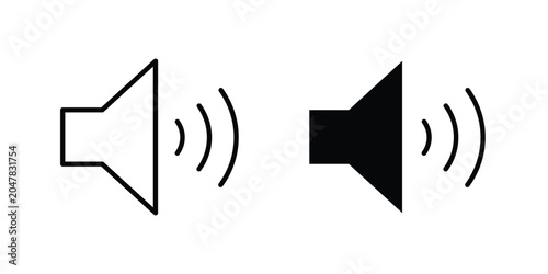 Foto volume button icon logo illustration. Black and white pictogram