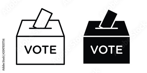 Foto Voting icon logo illustration. Black and white pictogram