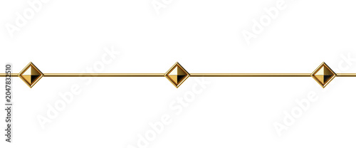 Gold diamond line ornament for luxury border and divider