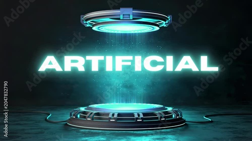 Futuristic Artificial Intelligence Platform Glowing Brightly with Advanced Digital Technology | Artificial Intelligence AI Platform Future Technology Video
