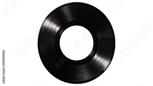 Fotografija Black vinyl record disc with high fidelity listening entertainment nostalgia tec