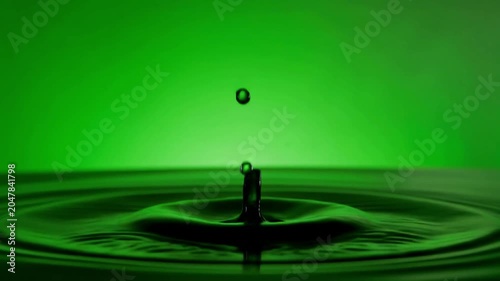 Oil splash loop animation isolated on a green screen