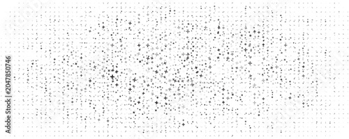 Schilderij op canvas Seamless background pattern of evenly spaced black plus symbols of different sizes and opacity