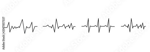 Tableau sur toile Medical heart beat line set