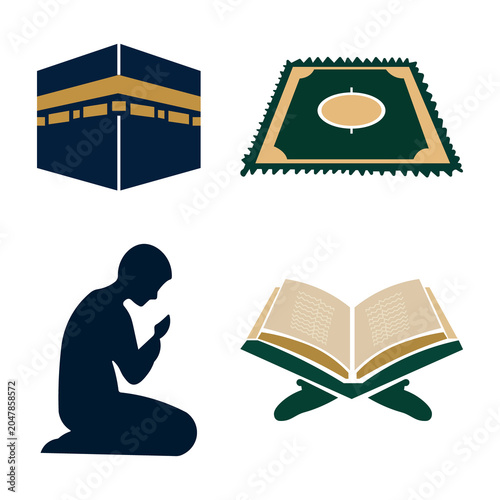 Islamic Devotion Elements Icon Collection