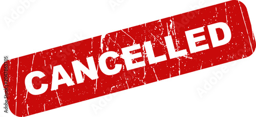 Photos Cancelled stamp with a distressed texture on a white background