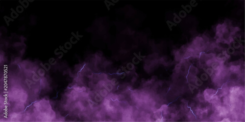 Schilderij op canvas Mysterious purple smoke and subtle lightning streaks create a dramatic and atmospheric background, evoking a sense of power and intrigue