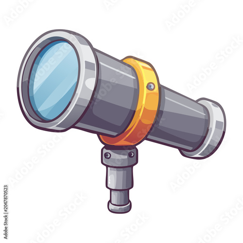 Foto Short metallic spyglass telescope viewer tool component for marine pirate sailin