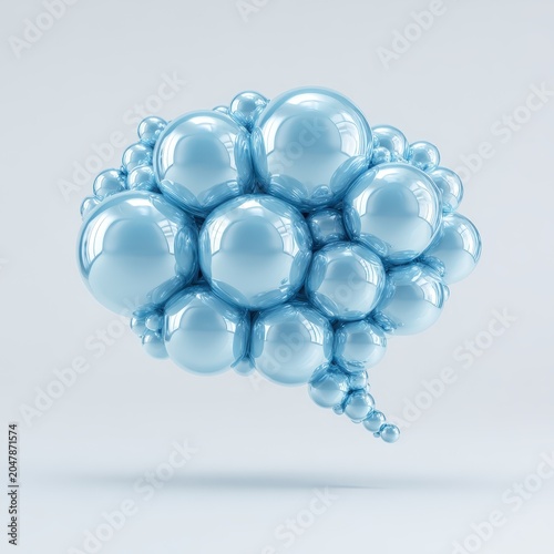 Abstract Light Blue Bubble Speech Balloon