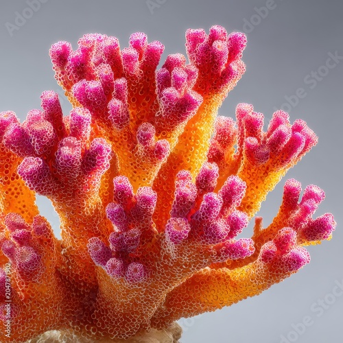 Close-Up of Vibrant Coral Reef Formation
