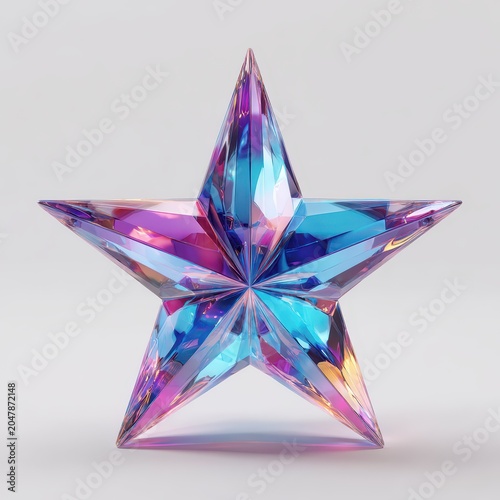 Colorful 3D Geometric Star Rendering